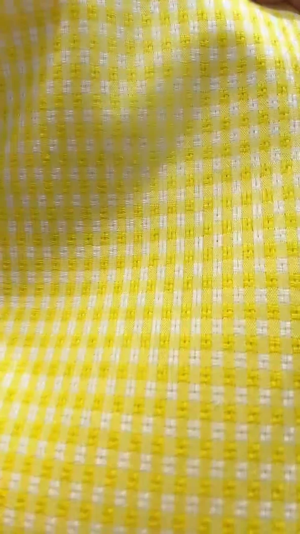 混纺黄色小格1米