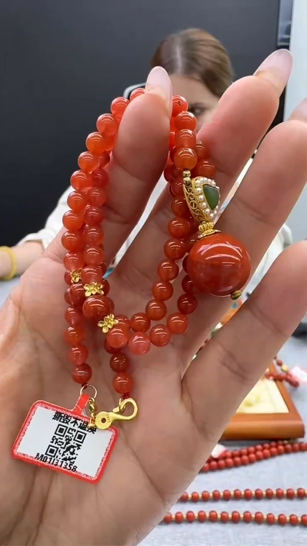 【闪购商品】南红玛瑙颈饰未镶嵌120秒拍号