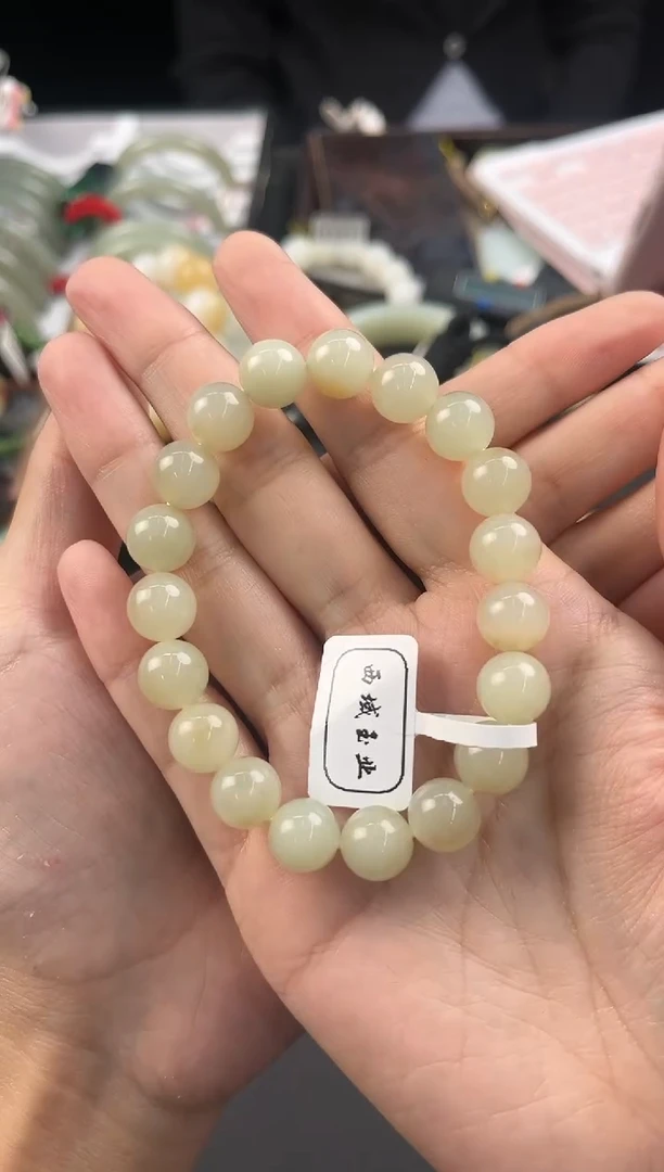 未镶嵌手串和田玉且末金山糖白手串卡10微色差