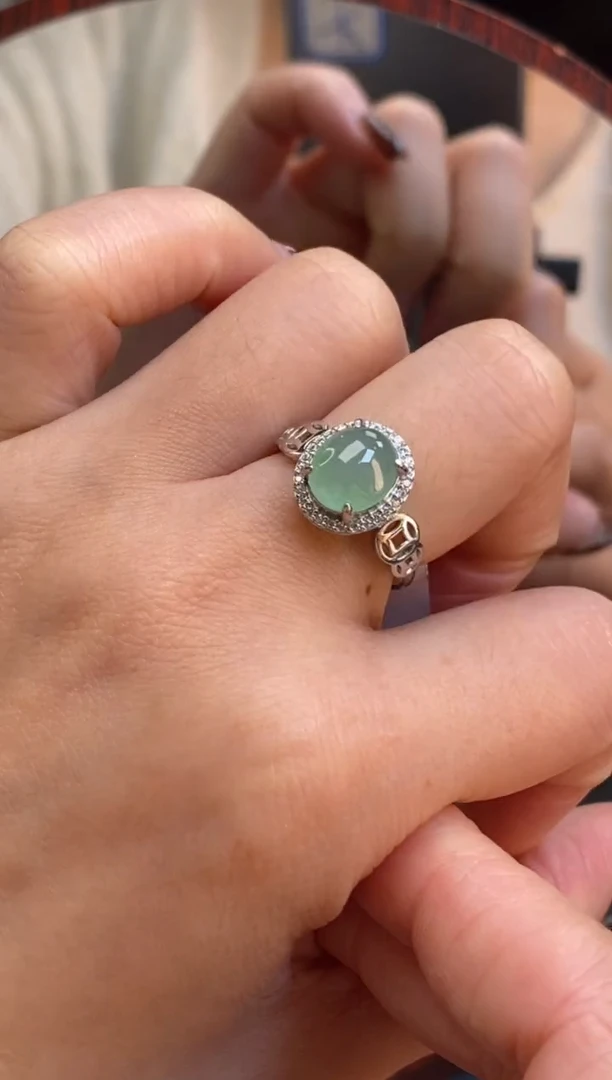 颈饰银S925镶嵌翡翠净货16284