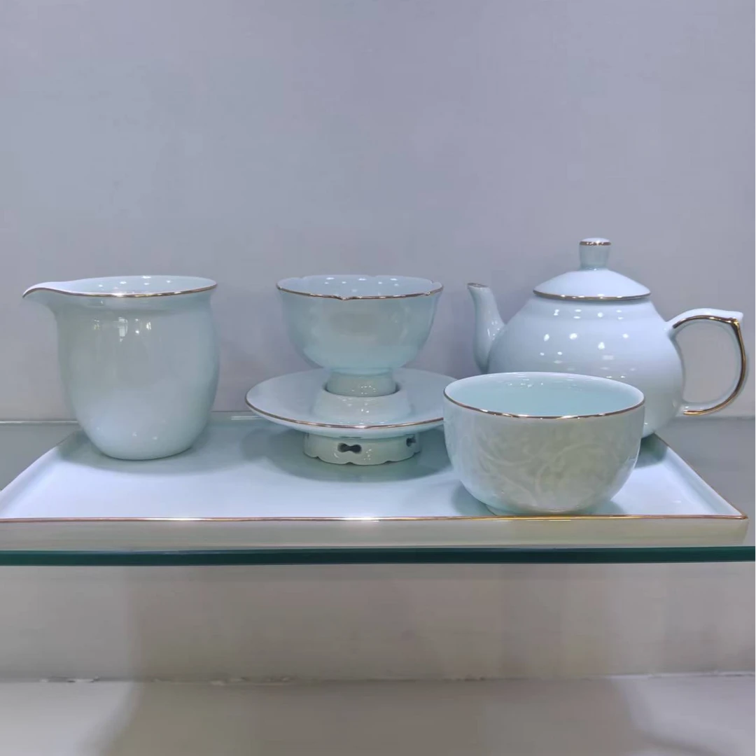 影青茶碗套组6件套