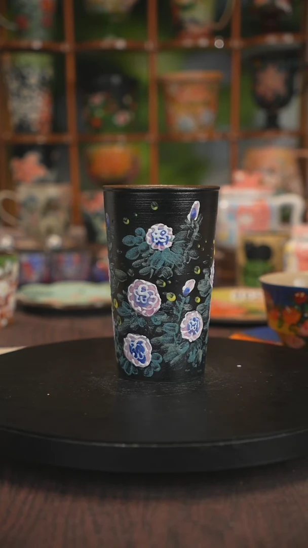 紫砂油画釉下彩手绘