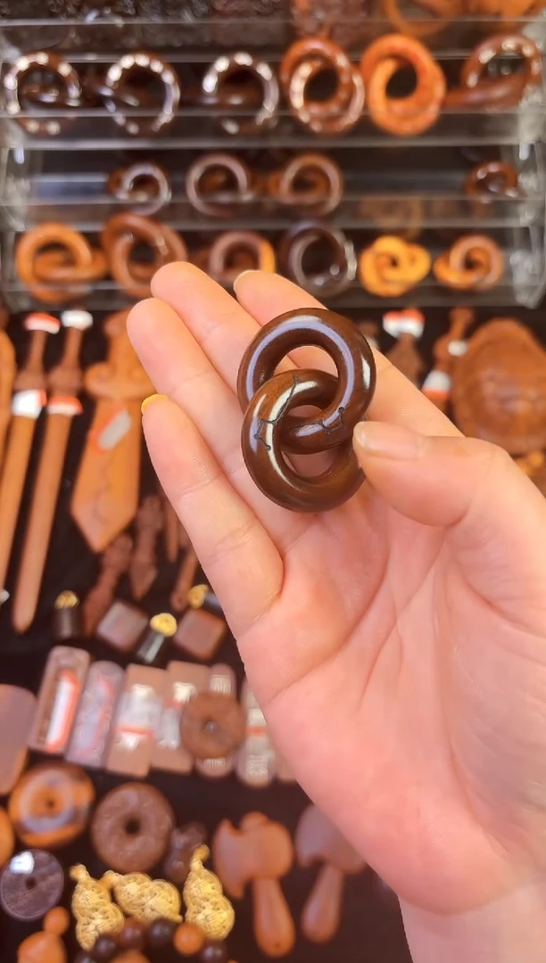 木雷枣木玉化料刻七星乾坤圈1.6