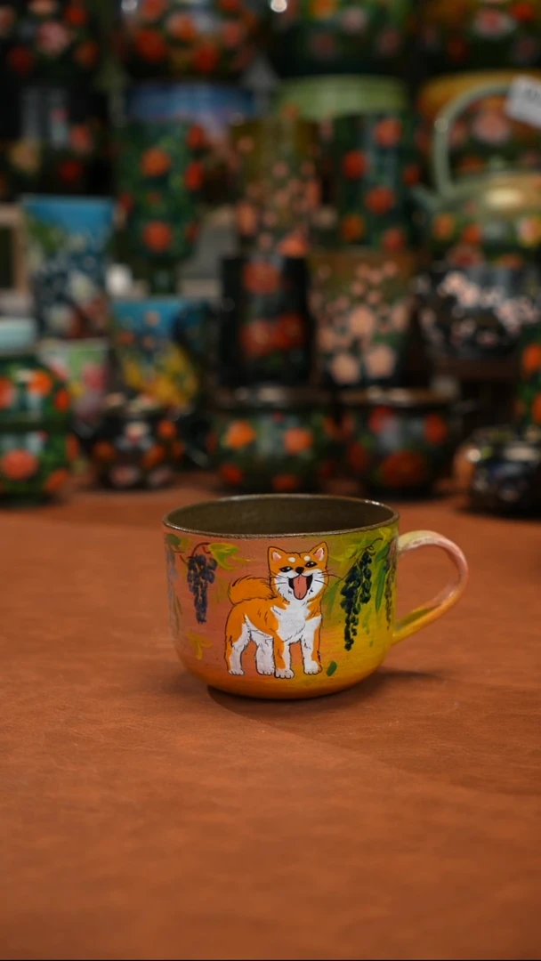 油画  釉下彩   杯子