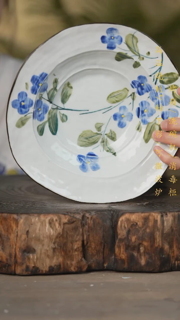 碗景德镇高温釉下彩可微波烤箱洗碗机