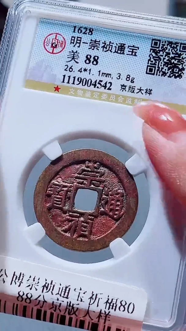 铜A033公博崇祯通宝美京版大样一枚88(柏杨)4542