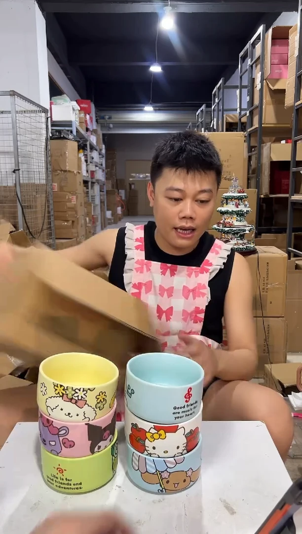 瓷片三利鸥饭碗6件套