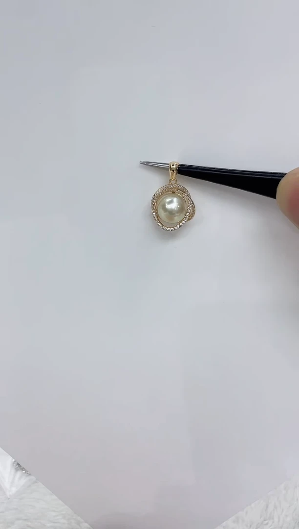 【闪购商品】海水珍珠吊坠(不含链)银S925镶嵌海水珍珠吊坠
