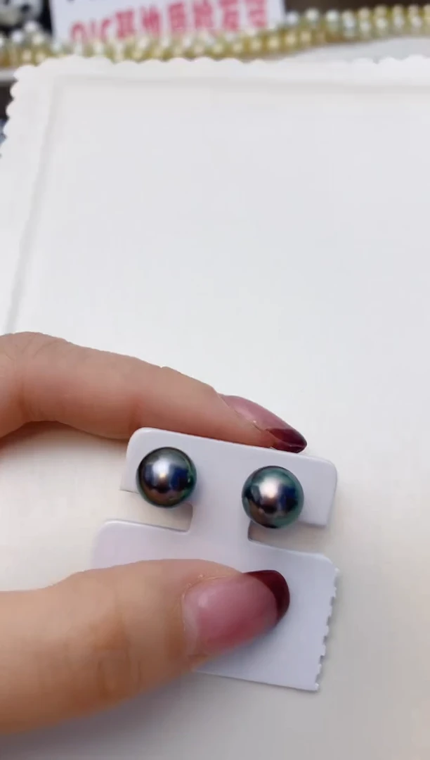 银S925镶嵌耳饰海水珍珠A57