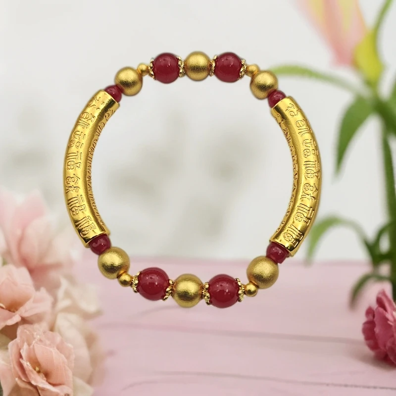 合成/培育【梦梦专属】 合金镶嵌人工(培育)红宝石弯管手串 DS29387