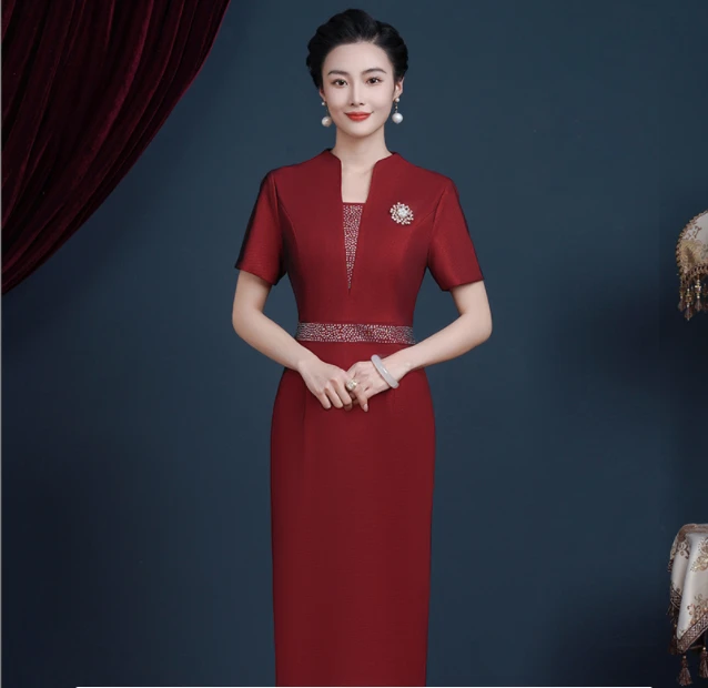 5262 高贵大码遮肚子秋季喜婆婆婚宴装新娘结婚婚礼妈妈婚宴礼服