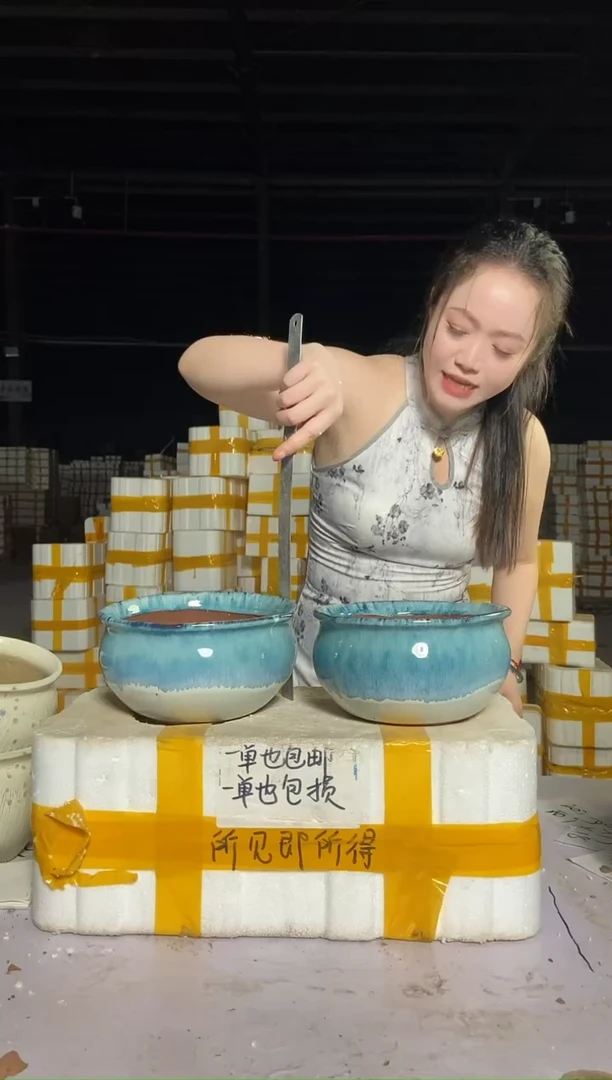 宜兴紫砂粗陶花盆20/11