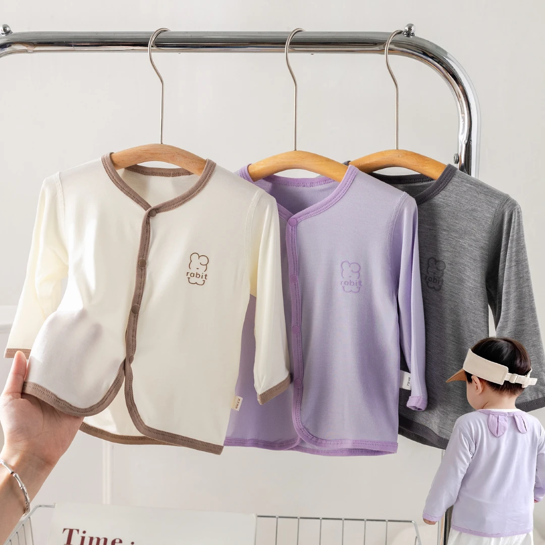 宝宝防晒衣空调服夏季薄款婴儿衣服长袖莫代尔无骨小开衫儿童外套