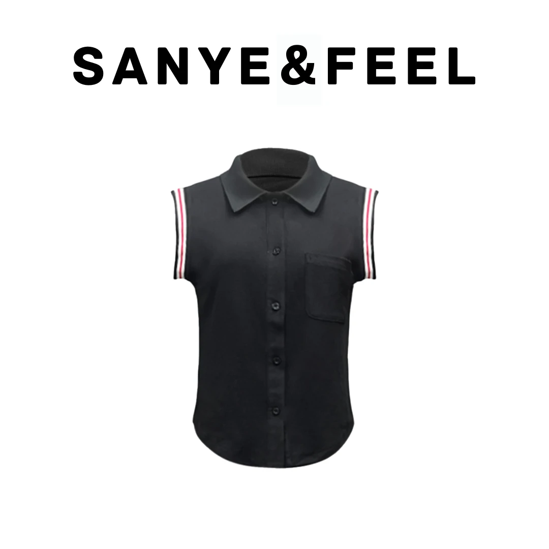 大妍的穿搭-【TB女孩】夏季新款时尚polo修身无袖衬衫52148QS