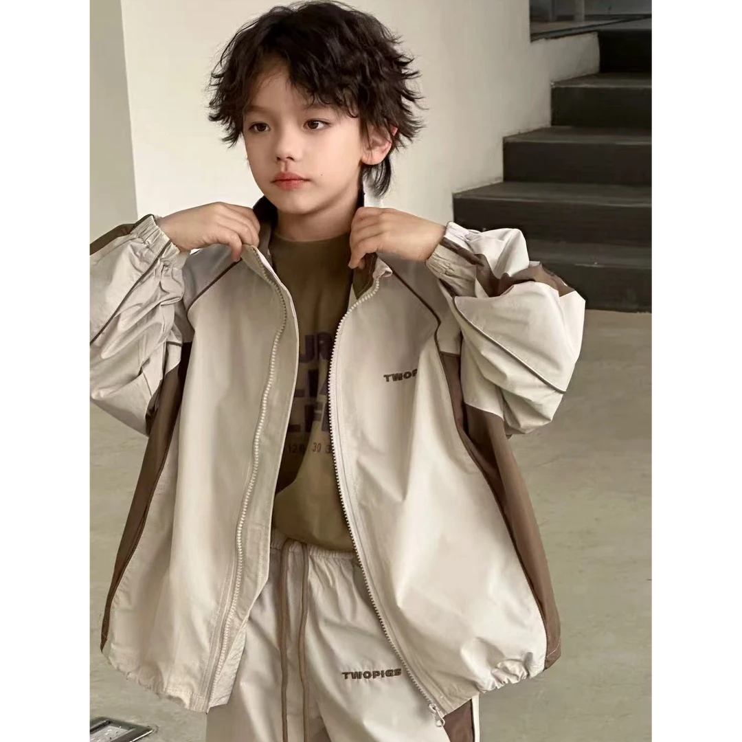 2025休闲工装套装宽松韩版运动两件套男童女童春季潮流衣服