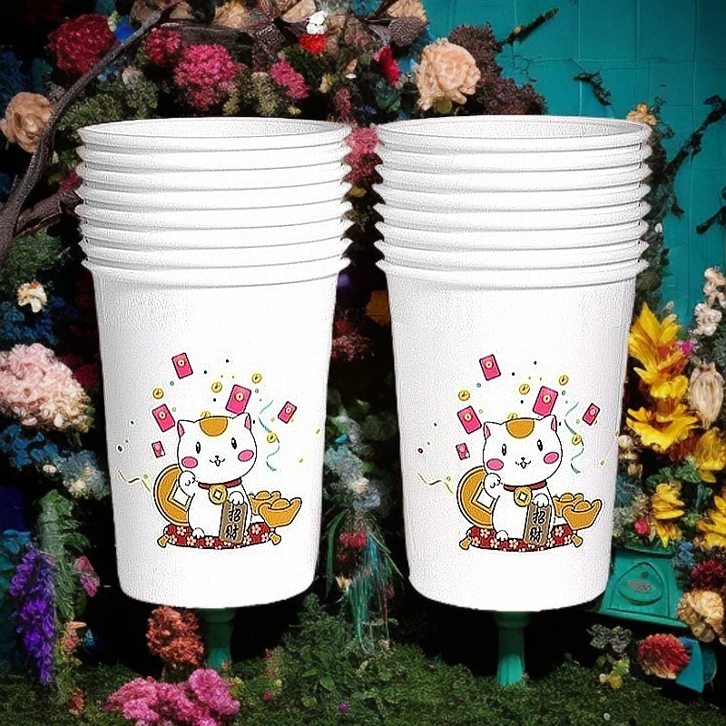 【厂家直销】卡通一次性纸杯水杯纸杯子家用图案随机200只