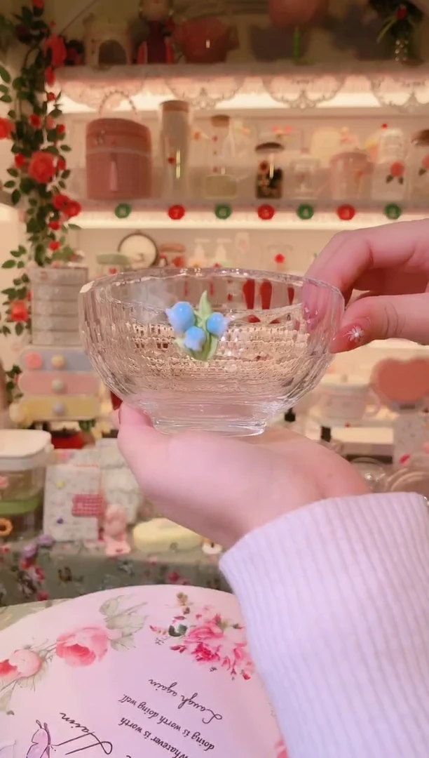 铃兰花水晶碗——手工制作品质好！