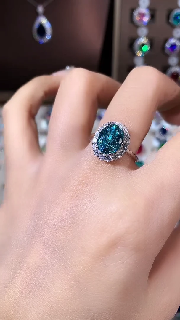 银S925镶嵌戒指碧玺810银色