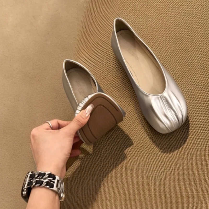 心芘女士鞋子四季晚晚风温柔法式玛丽珍百搭休闲鞋平底软底豆豆鞋