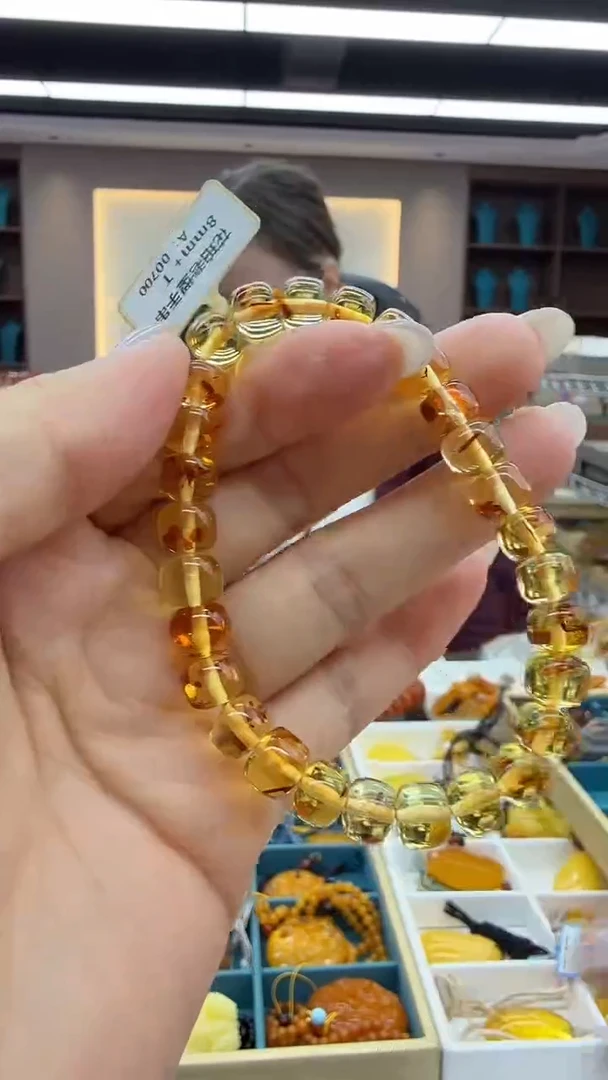手链琥珀未镶嵌90秒拍号假一罚三