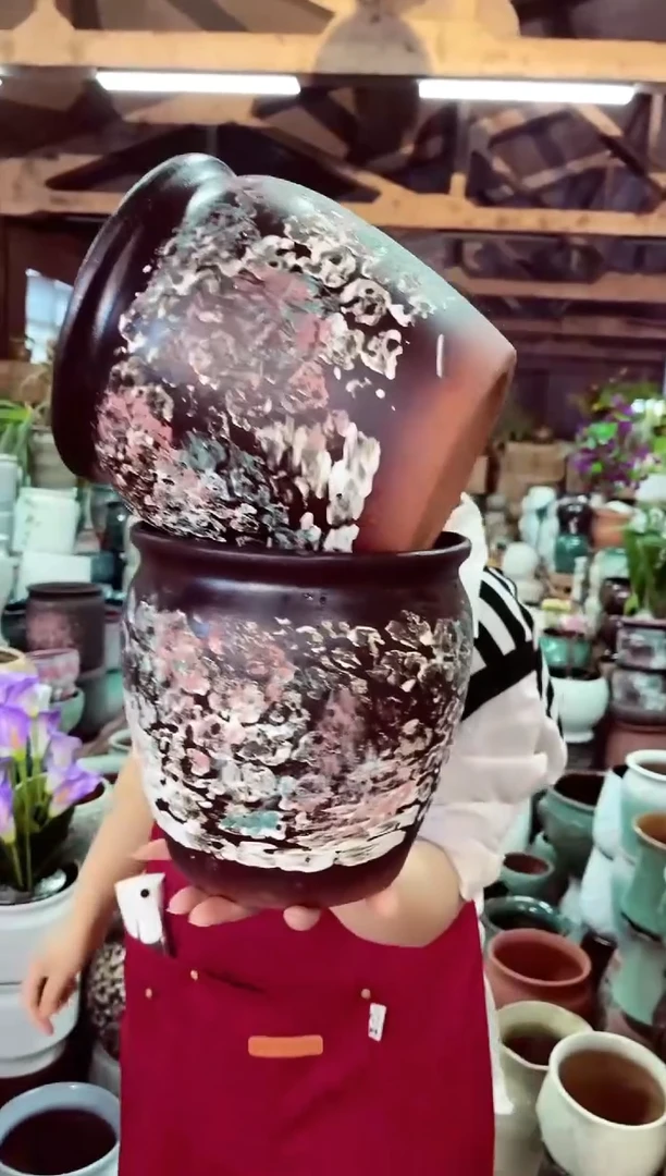 紫砂花盆高20口20