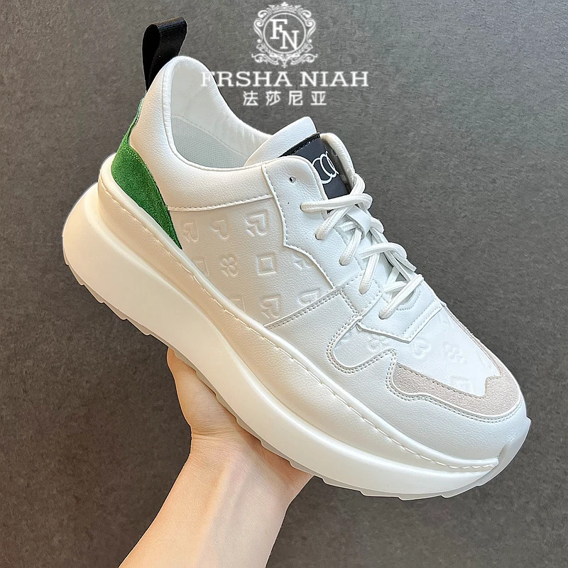 法莎尼亚潮流男鞋厚底小白鞋男士增高舒适运动休闲鞋松糕底板鞋男