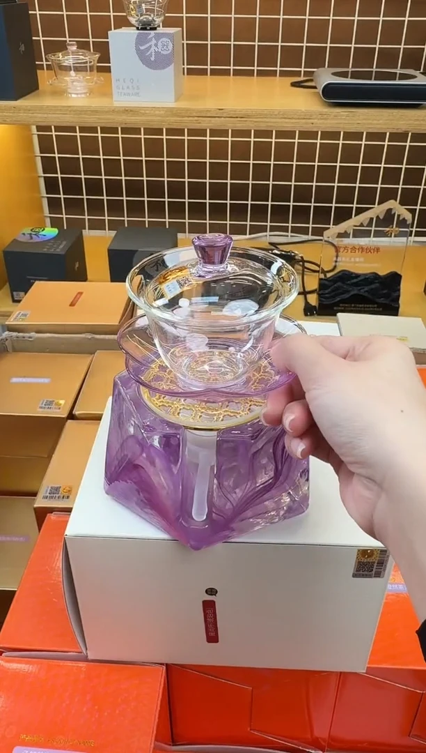 @@禾器晶彩咏荷盖碗浅紫