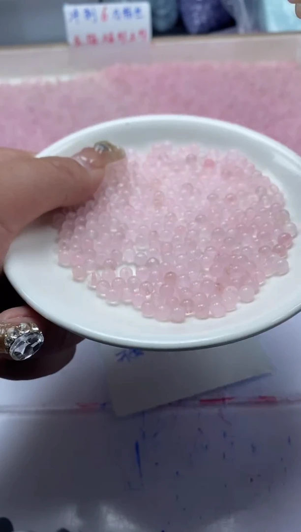 【闪购商品】水晶颈饰未镶嵌w593粉水晶4mm*100颗