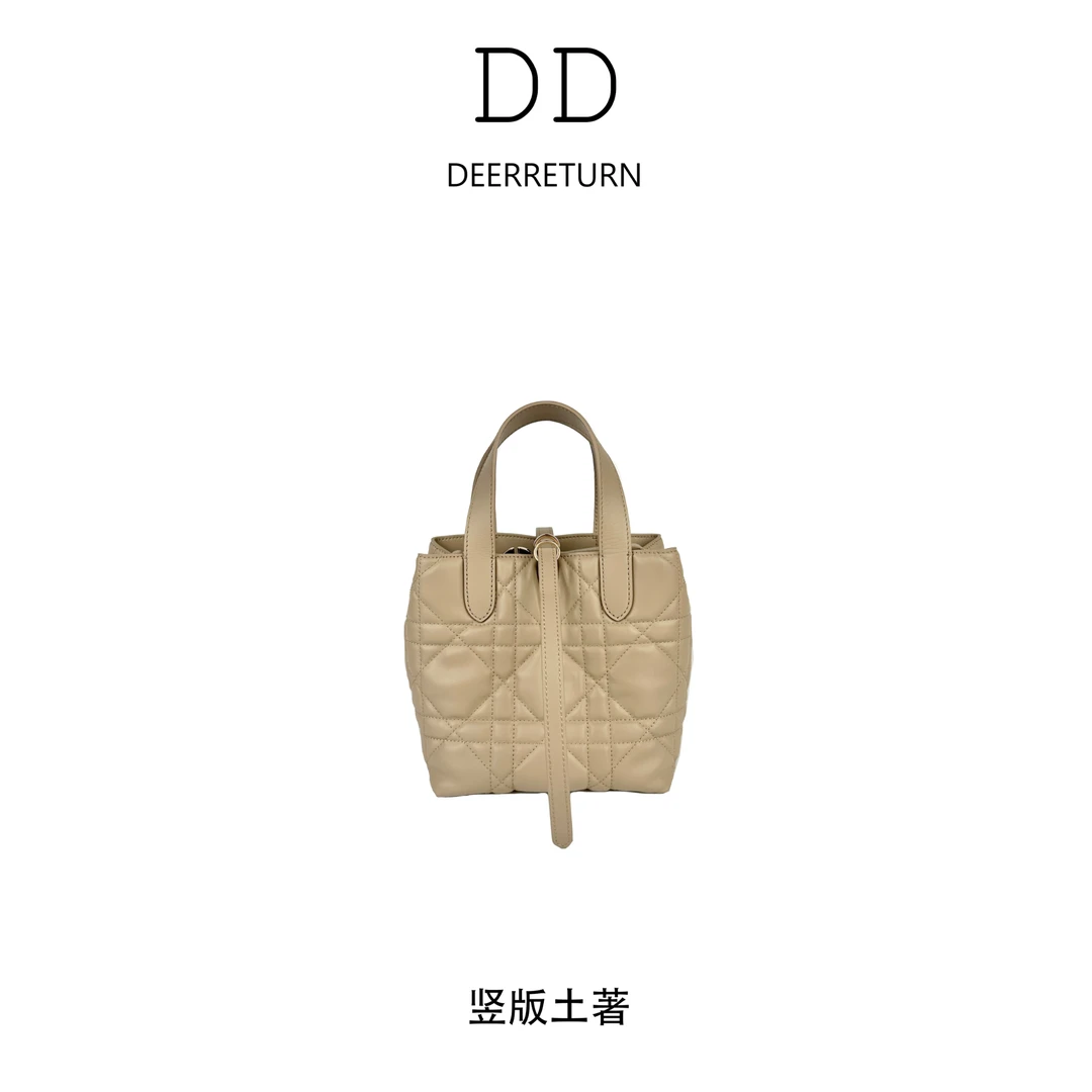 DD【小号竖版土著】顶版本进口牛皮真金电镀五金水桶斜挎包