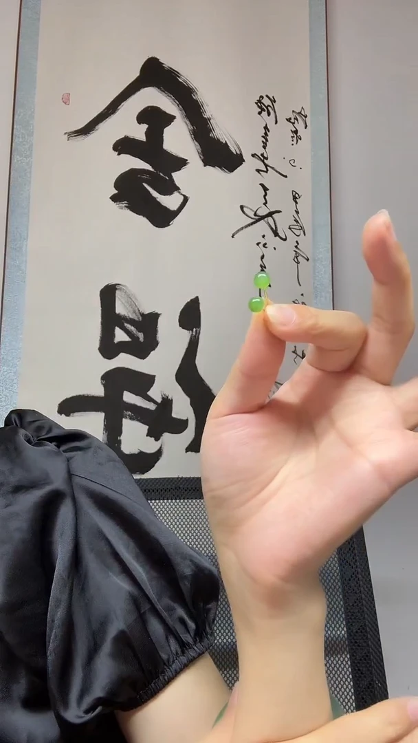 银S925镶嵌和田玉耳钉卡6