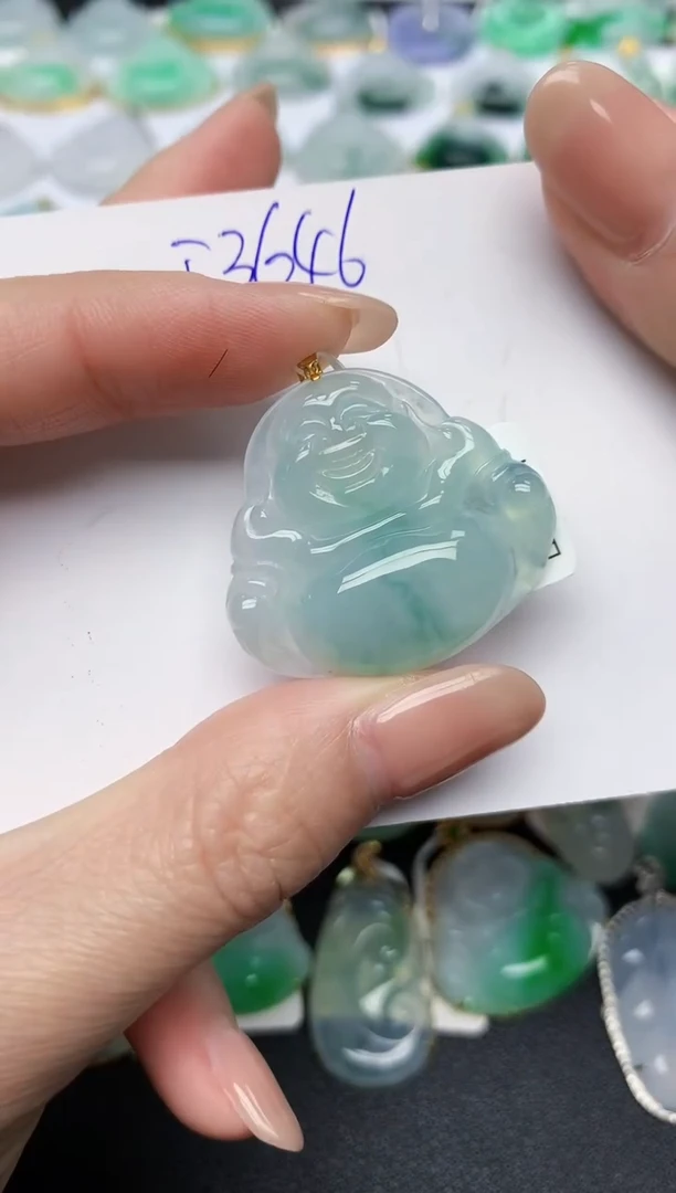 颈饰18K金镶嵌翡翠天然缅甸A货翡翠百元以上9元证书费自理