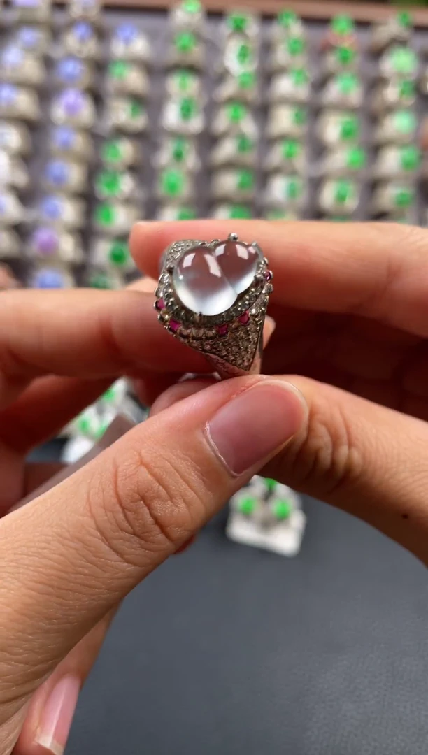 未镶嵌定制翡翠天然缅甸翡翠戒面 11.8