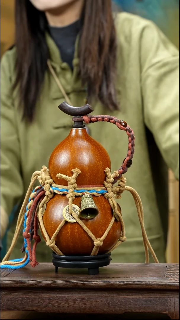 YE080复古网兜款天然酒葫芦（一物一拍）