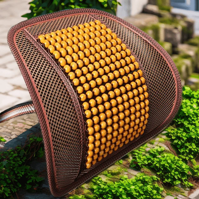 木珠汽车腰靠垫护腰背靠垫夏季座椅车靠腰部支撑透气腰托靠枕车用