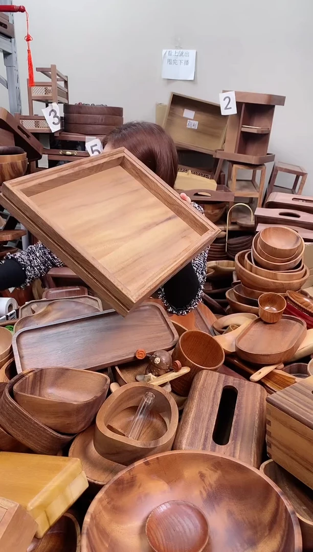 木小*子    南美胡桃木长方盘36*26*4.5cm   A