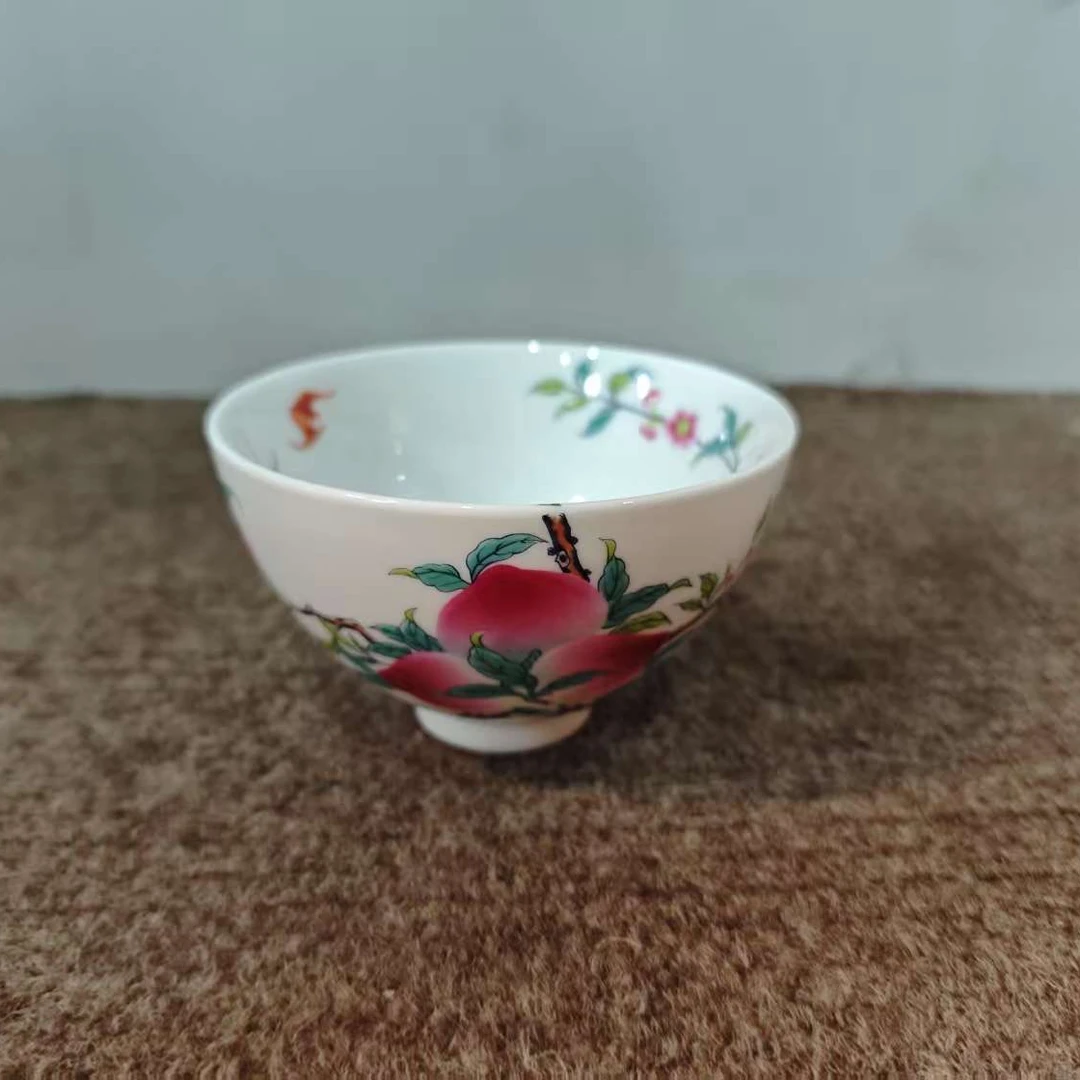 艺术陶瓷 陶瓷杯 桃子鸡心杯