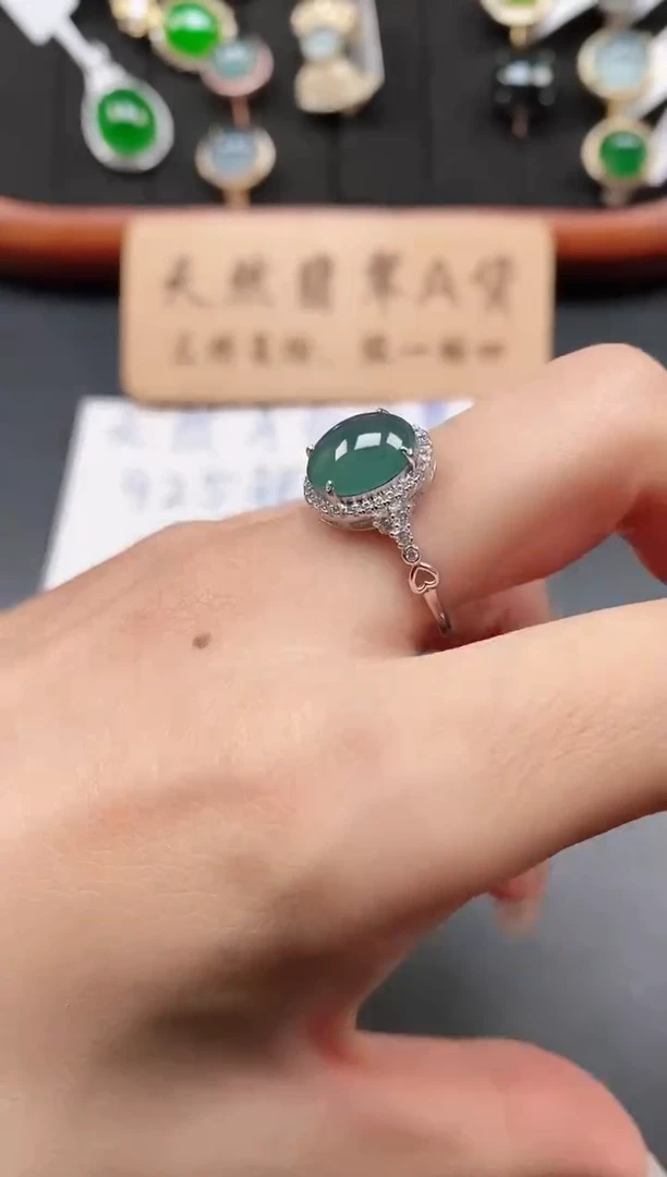 银S925镶嵌戒指翡翠11111