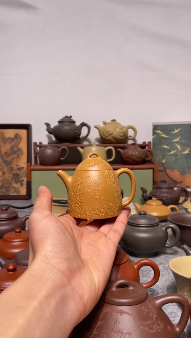 茶壶紫砂老宕口黄金段手工泥 子冶秦权130cc