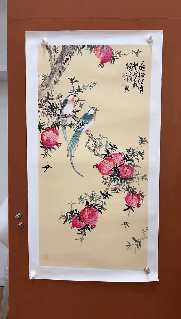 国画李文峰三尺没骨花鸟