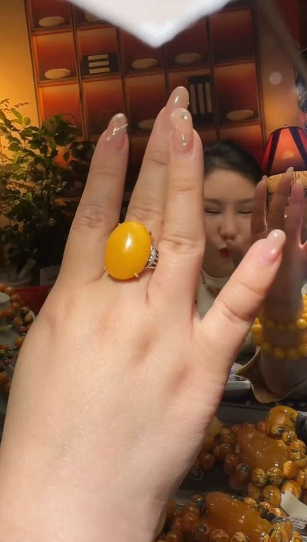 蜜蜡颈饰银S925镶嵌4562天然蜜蜡珠宝奇石全都保真