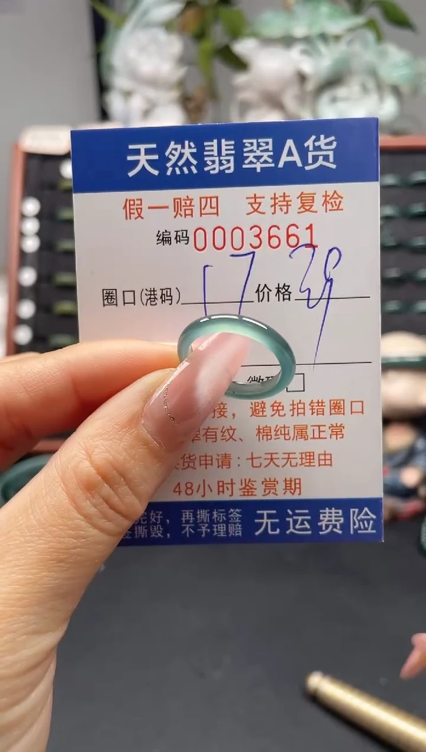 未镶嵌戒指翡翠17*3661
