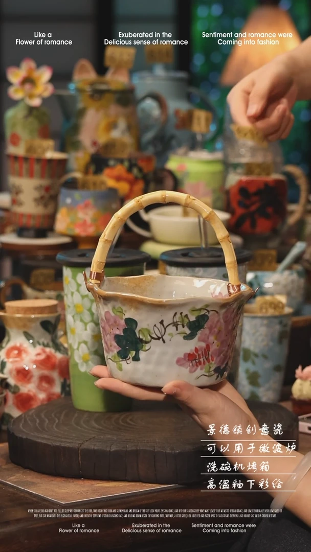 陶瓷景德镇高温釉下彩手工手绘款式