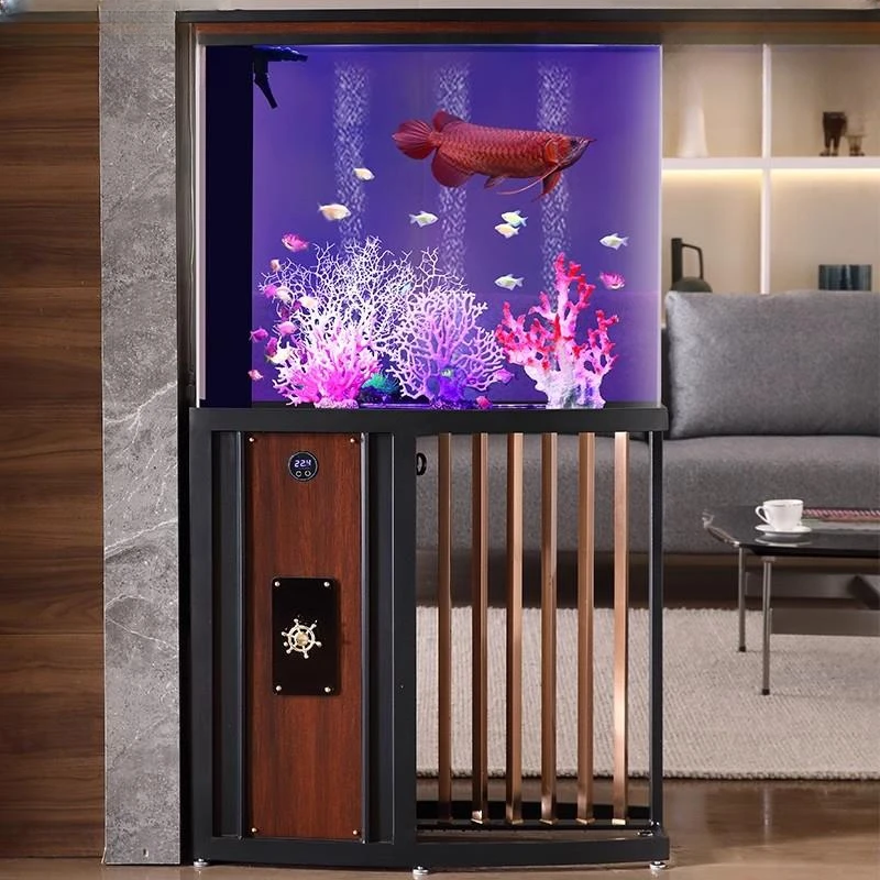 新款屏风鱼缸客厅中型亚克力免换水生态底滤落地鱼缸水族箱