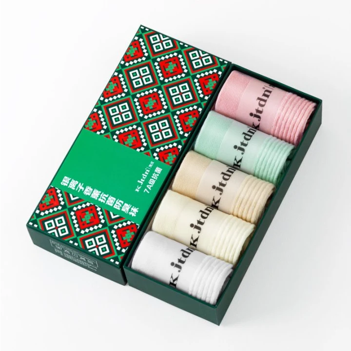 【5双礼盒装】香薰抗菌防臭透气网眼短款女袜