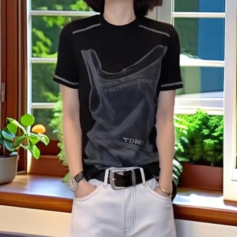 韩版时尚圆领短袖纯棉T恤女2025春夏季新款小众高级感休闲上衣女