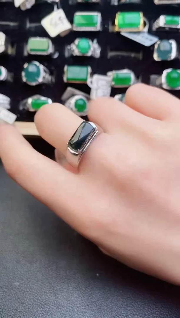 翡翠戒指银S925镶嵌1