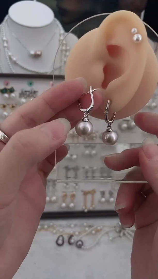 合金耳饰淡水珍珠76圆珠微瑕
