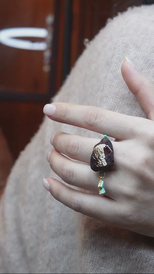 裸石蜜蜡未镶嵌 *戒指设计款*蜜蜡原石戒指*