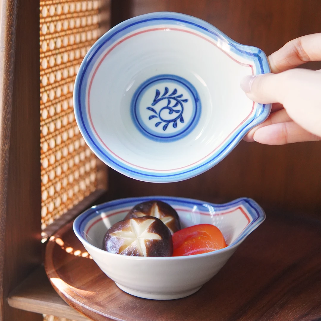 RIGEIAN/瑞涧【手捏火锅碟】唐草火锅碗陶瓷新中式手绘米饭碗釉下彩