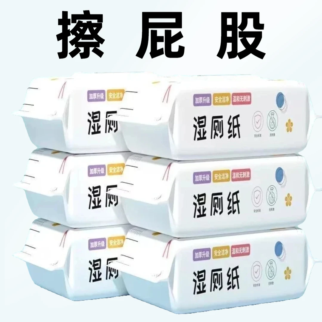 【新人专享】湿厕纸一次性家用湿纸大包80抽母婴加厚加大水洗亲肤湿